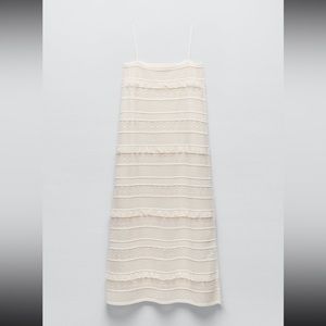 Zara Pointelle Knit Long Dress